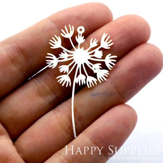 Stainless Steel Jewelry Charms, Flower Dandelion Stainless Steel Earring Charms, Stainless Steel Silver Jewelry Pendants, Stainless Steel Silver Jewelry Findings, Stainless Steel Pendants Jewelry Wholesale (SSD1469)