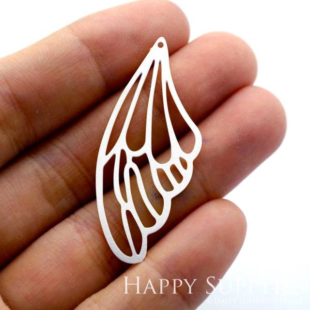 Stainless Steel Jewelry Charms, Butterfly Wing Stainless Steel Earring Charms, Stainless Steel Silver Jewelry Pendants, Stainless Steel Silver Jewelry Findings, Stainless Steel Pendants Jewelry Wholesale (SSD1473)