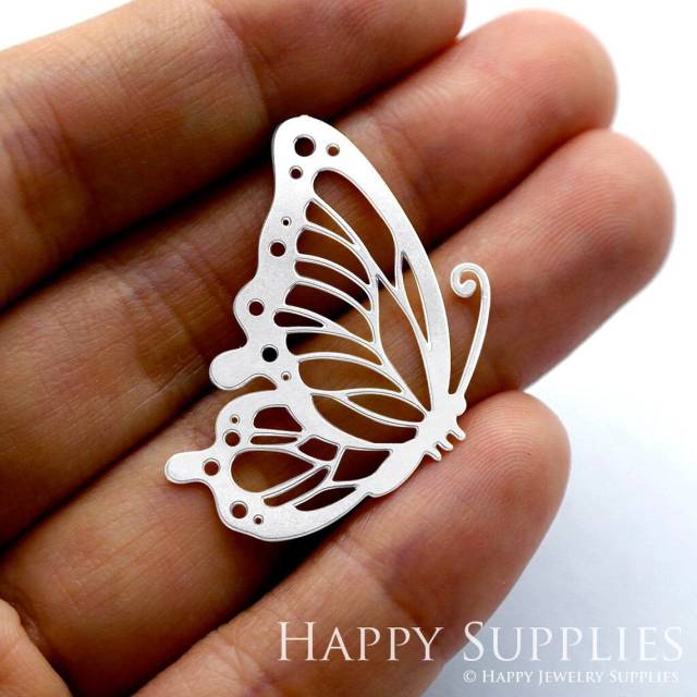 Stainless Steel Jewelry Charms, Butterfly Stainless Steel Earring Charms, Stainless Steel Silver Jewelry Pendants, Stainless Steel Silver Jewelry Findings, Stainless Steel Pendants Jewelry Wholesale (SSD1356)