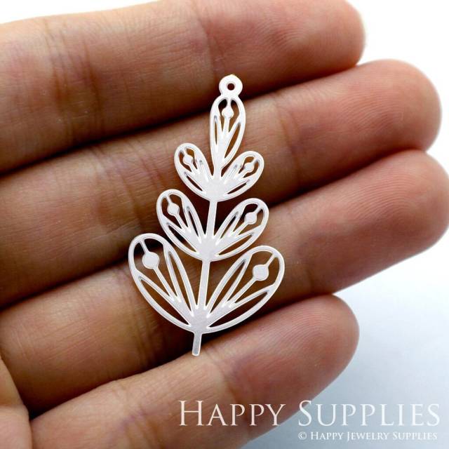 Stainless Steel Jewelry Charms, Leaf Stainless Steel Earring Charms, Stainless Steel Silver Jewelry Pendants, Stainless Steel Silver Jewelry Findings, Stainless Steel Pendants Jewelry Wholesale (SSD1397)