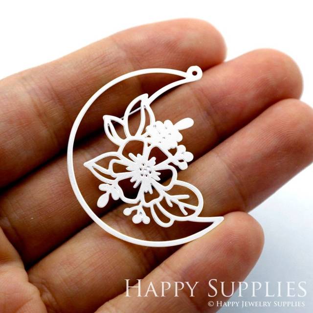 Stainless Steel Jewelry Charms, Flower Stainless Steel Earring Charms, Stainless Steel Silver Jewelry Pendants, Stainless Steel Silver Jewelry Findings, Stainless Steel Pendants Jewelry Wholesale (SSD1426)