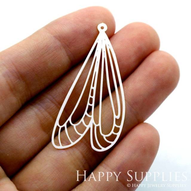 Stainless Steel Jewelry Charms, Wing Stainless Steel Earring Charms, Stainless Steel Silver Jewelry Pendants, Stainless Steel Silver Jewelry Findings, Stainless Steel Pendants Jewelry Wholesale (SSD1425)