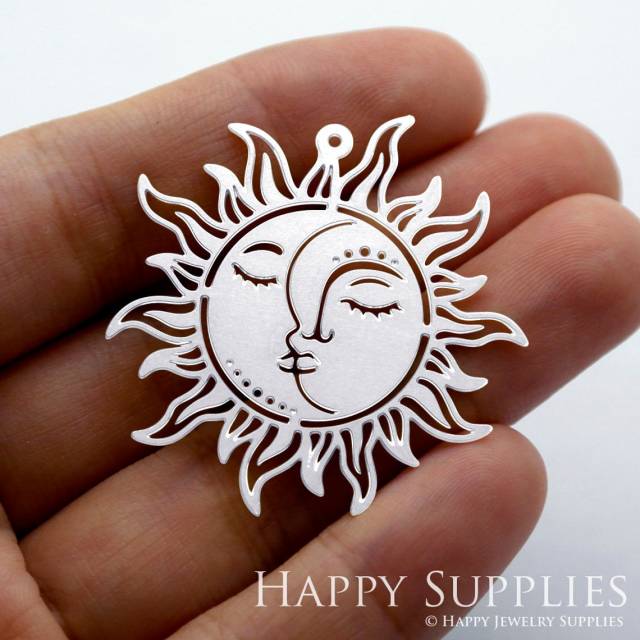 Stainless Steel Jewelry Charms, Sun Stainless Steel Earring Charms, Stainless Steel Silver Jewelry Pendants, Stainless Steel Silver Jewelry Findings, Stainless Steel Pendants Jewelry Wholesale (SSD1401)