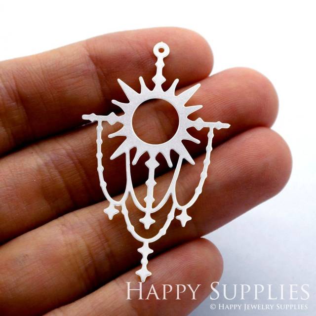 Stainless Steel Jewelry Charms, Sun Stainless Steel Earring Charms, Stainless Steel Silver Jewelry Pendants, Stainless Steel Silver Jewelry Findings, Stainless Steel Pendants Jewelry Wholesale (SSD1477)