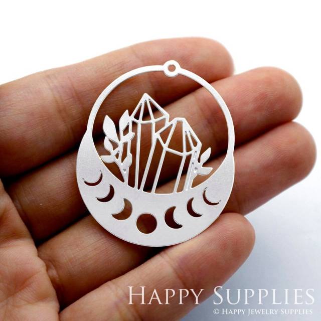 Stainless Steel Jewelry Charms, Moon phase Stainless Steel Earring Charms, Stainless Steel Silver Jewelry Pendants, Stainless Steel Silver Jewelry Findings, Stainless Steel Pendants Jewelry Wholesale (SSD1427)