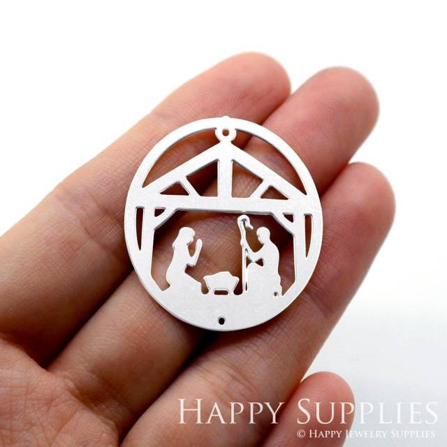 Stainless Steel Jewelry Charms, Geometry Circle Stainless Steel Earring Charms, Stainless Steel Silver Jewelry Pendants, Stainless Steel Silver Jewelry Findings, Stainless Steel Pendants Jewelry Wholesale (SSD1580)
