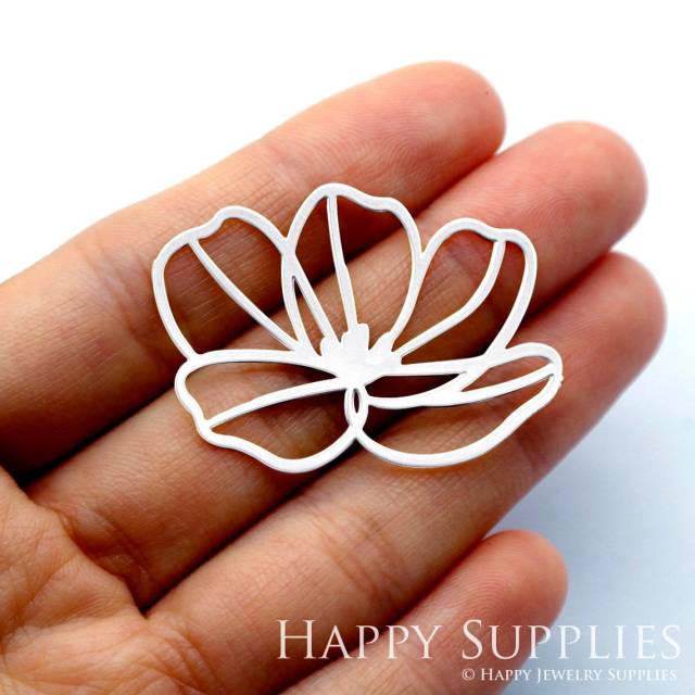 Stainless Steel Jewelry Charms, Flowers Stainless Steel Earring Charms, Stainless Steel Silver Jewelry Pendants, Stainless Steel Silver Jewelry Findings, Stainless Steel Pendants Jewelry Wholesale (SSD1619)