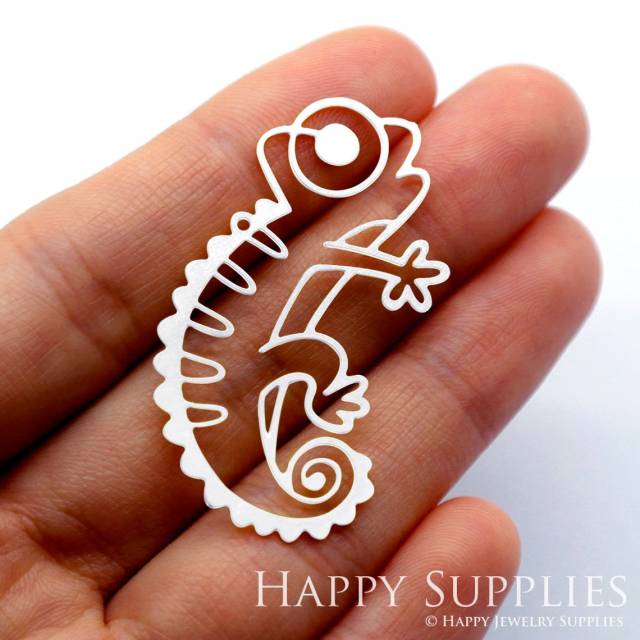 Stainless Steel Jewelry Charms, Chameleon Stainless Steel Earring Charms, Stainless Steel Silver Jewelry Pendants, Stainless Steel Silver Jewelry Findings, Stainless Steel Pendants Jewelry Wholesale (SSD1629)