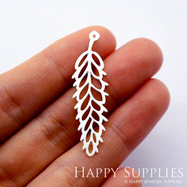 Stainless Steel Jewelry Charms, Leaf Stainless Steel Earring Charms, Stainless Steel Silver Jewelry Pendants, Stainless Steel Silver Jewelry Findings, Stainless Steel Pendants Jewelry Wholesale (SSD1635)