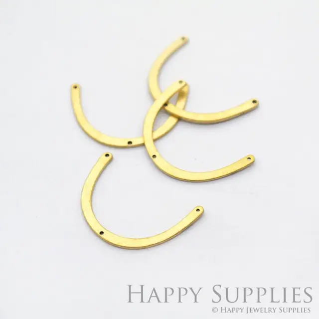 Brass Jewelry Charms, Geometric U Raw Brass Earring Charms, Brass Jewelry Pendants, Raw Brass Jewelry Findings, Brass Pendants Jewelry Wholesale (NZG164)