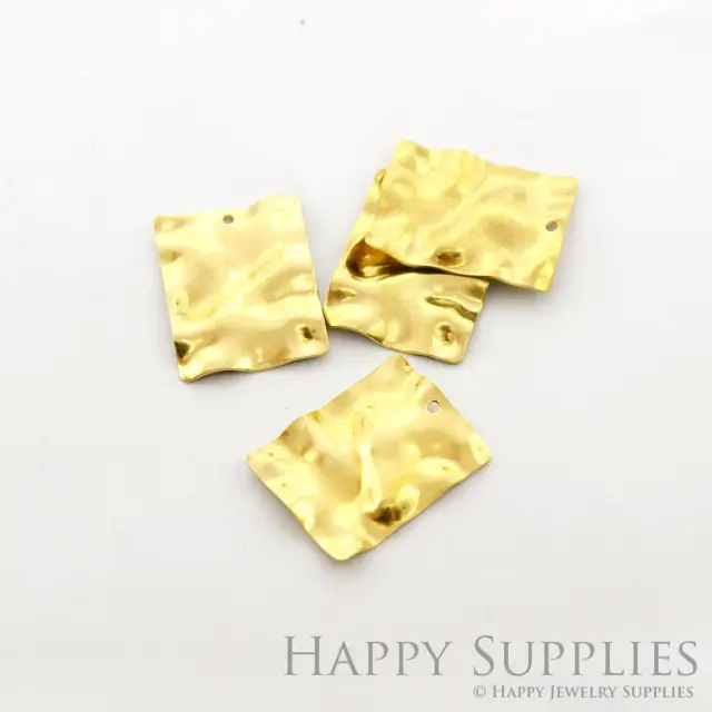 Brass Jewelry Charms, Wavy Raw Brass Earring Charms, Brass Jewelry Pendants, Raw Brass Jewelry Findings, Brass Pendants Jewelry Wholesale (NZG199)