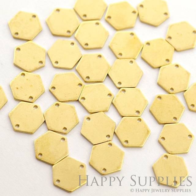 Brass Jewelry Charms, Hexagon Raw Brass Earring Charms, Brass Jewelry Pendants, Raw Brass Jewelry Findings, Brass Pendants Jewelry Wholesale (NZG207)