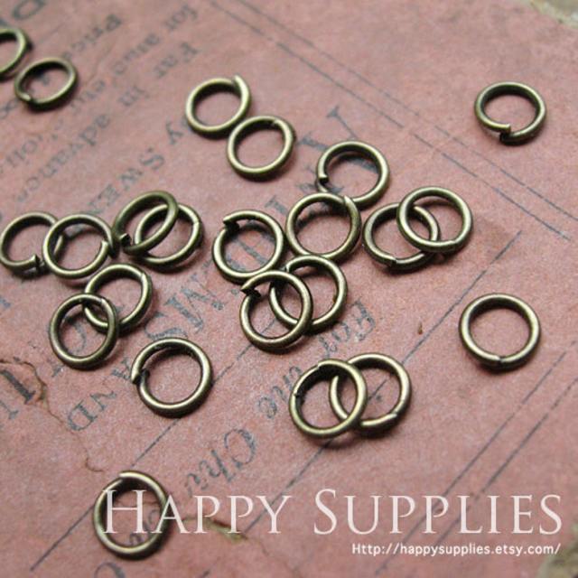 200pcs Nickel Free - 5mm Antique Bronze JumpRings (W144)