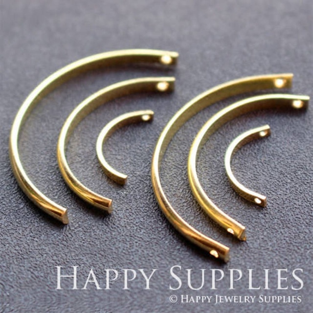 Brass Jewelry Charms, Long Bend Bar Raw Brass Earring Charms, Brass Jewelry Pendants, Raw Brass Jewelry Findings, Brass Pendants Jewelry Wholesale (ZG356)