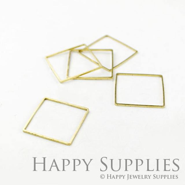 Brass Jewelry Charms, Square Raw Brass Earring Charms, Brass Jewelry Pendants, Raw Brass Jewelry Findings, Brass Pendants Jewelry Wholesale (ZG145-B)