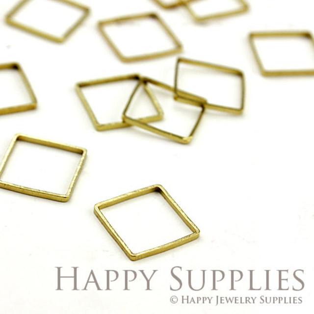 Brass Jewelry Charms, Square Raw Brass Earring Charms, Brass Jewelry Pendants, Raw Brass Jewelry Findings, Brass Pendants Jewelry Wholesale (ZG145)