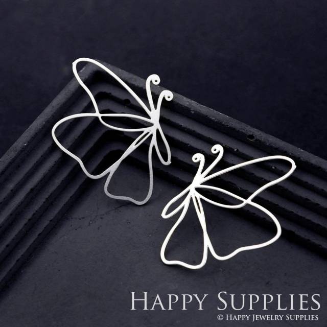 Stainless Steel Jewelry Charms, Butterfly Stainless Steel Earring Charms, Stainless Steel Silver Jewelry Pendants, Stainless Steel Silver Jewelry Findings, Stainless Steel Pendants Jewelry Wholesale (SSD1802)