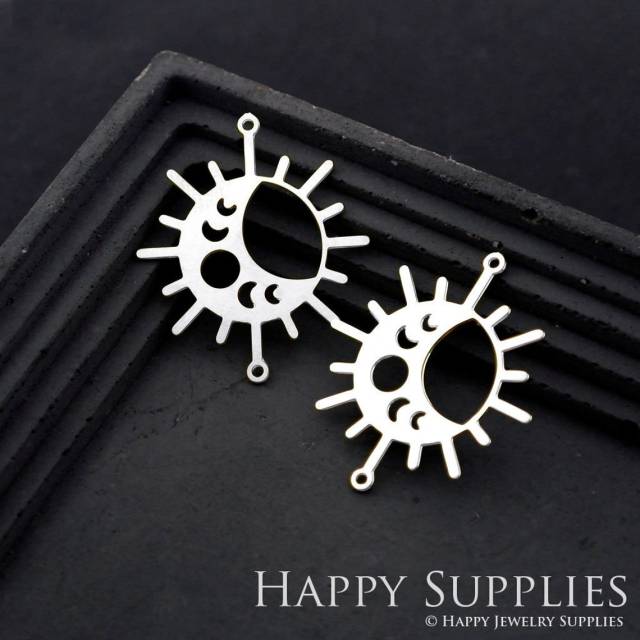 Stainless Steel Jewelry Charms, Circle Geometric Stainless Steel Earring Charms, Stainless Steel Silver Jewelry Pendants, Stainless Steel Silver Jewelry Findings, Stainless Steel Pendants Jewelry Wholesale (SSD1815)