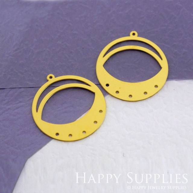 Brass Jewelry Charms, Circle Raw Brass Earring Charms, Brass Jewelry Pendants, Raw Brass Jewelry Findings, Brass Pendants Jewelry Wholesale (RD1869)