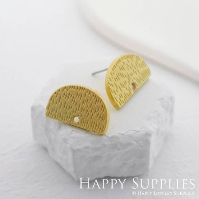 Gold plated alloy earring post -Alloy earring charms-D shape earring connector-earring pendant-earring findings jewelry supply(KE011)