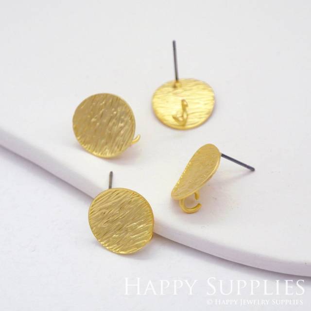 Alloy Circle Earring Stud - Matt Gold Plated Circle Stud Earrings, Circle Earring Studs/Posts,Alloy Circle Earrings,Jewelry Supplies (KE007)