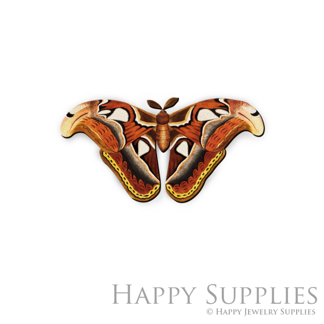 Handmade Jewelry Making Supplies Beads Cut Wooden Charm Moth For DIY Necklace Earring Brooch (CW342)