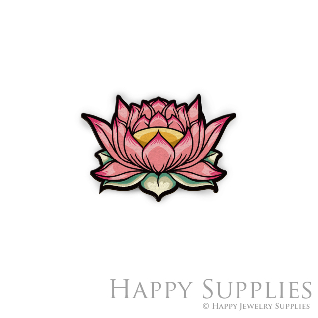 Handmade Jewelry Making Supplies Beads Cut Wooden Charm Lotus For DIY Necklace Earring Brooch (CW379)