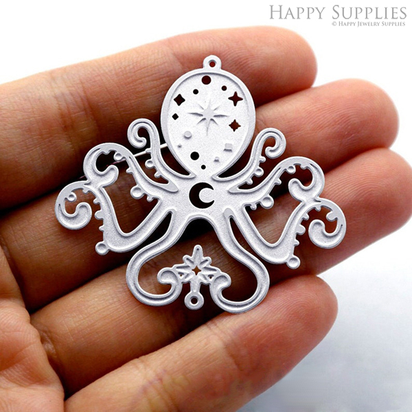 Corroded Stainless Steel Jewelry Charms,Octopus Corroded Stainless Steel Earring Charms, Corroded Stainless Steel Silver Jewelry Pendants, Corroded Stainless Steel Silver Jewelry Findings, Corroded Stainless Steel Pendants Jewelry Wholesale (SSB390)