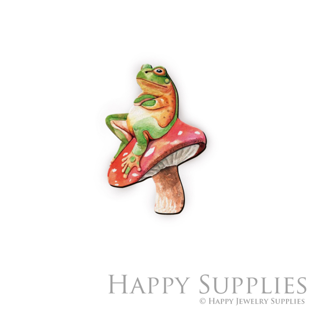 Handmade Jewelry Making Supplies Beads Cut Wooden Charm Frog For DIY Necklace Earring Brooch (CW399)