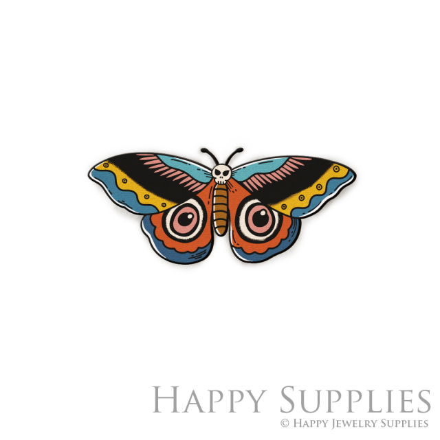 Handmade Jewelry Making Supplies Beads Cut Wooden Charm Moth For DIY Necklace Earring Brooch (CW527)