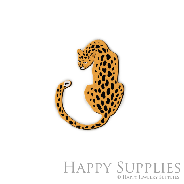 Handmade Jewelry Making Supplies Beads Cut Wooden Charm Leopard For DIY Necklace Earring Brooch (CW526)