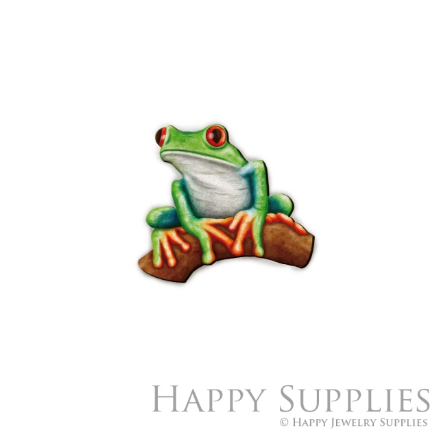 Handmade Jewelry Making Supplies Beads Cut Wooden Charm Frog For DIY Necklace Earring Brooch (CW528)