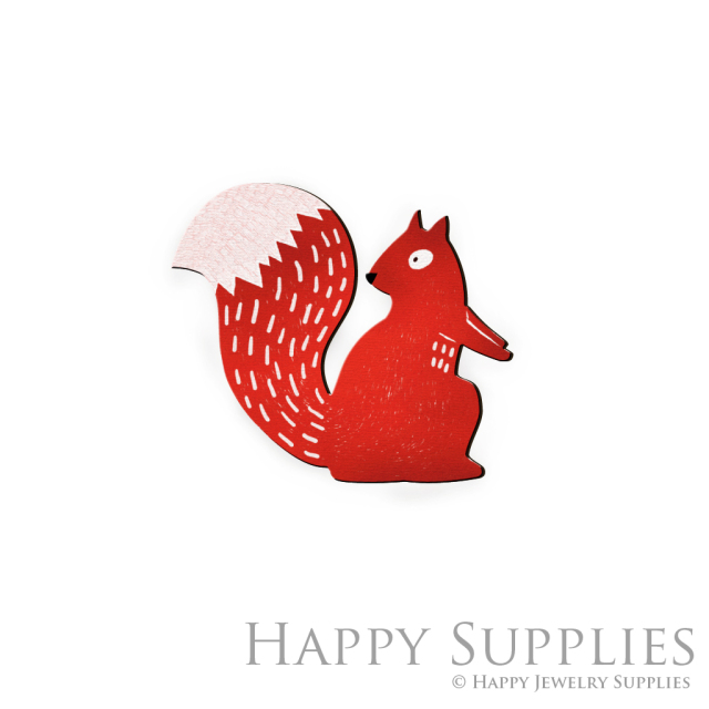 Handmade Jewelry Making Supplies Beads Cut Wooden Charm Squirrel DIY Necklace Earring Brooch (CW030-C)