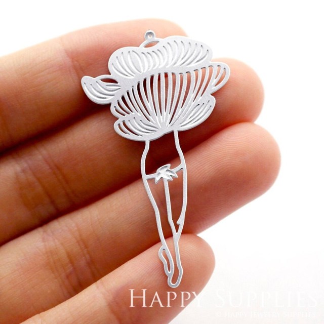 Corroded Stainless Steel Jewelry Charms, Mushroom Corroded Stainless Steel Earring Charms, Corroded Stainless Steel Silver Jewelry Pendants, Corroded Stainless Steel Silver Jewelry Findings, Corroded Stainless Steel Pendants Jewelry Wholesale (SSB156)