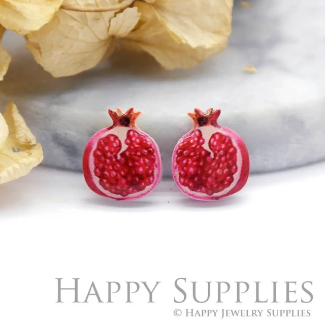 Acrylic Resin Charm , Guava Acrylic Earrings Charms ,Resin Stud Earrings Charm ,Acrylic Jewelry Findings ,Resin Earrings Supply (AR119)