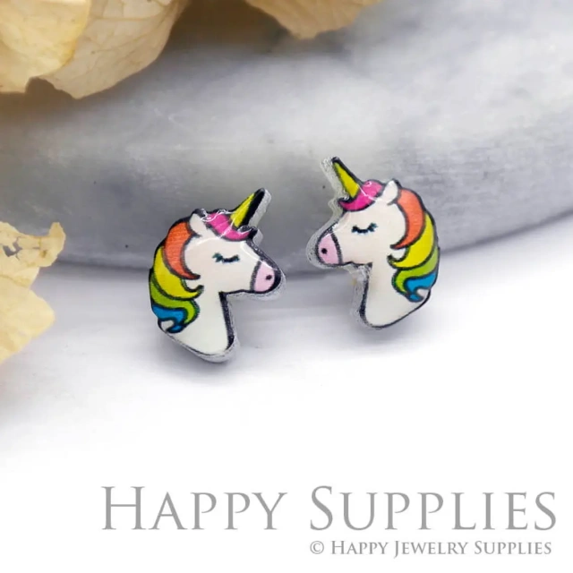 Acrylic Earrings Charms , Unicorn Acrylic Resin Charms , Resin Earrings Charm ,Acrylic Jewelry Findings ,Acrylic Earrings Supply (AR051)