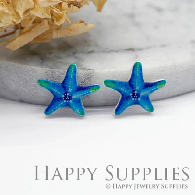 Acrylic Resin Charm , Starfish Acrylic Earrings Charms ,Resin Stud Earrings Charm ,Acrylic Jewelry Findings ,Resin Earrings Supply (AR028)