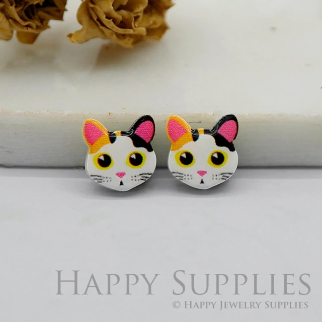 Acrylic Resin Charms , Cat Acrylic Earrings Charms ,Resin Stud Earrings Charm ,Acrylic Jewelry Findings ,Resin Earrings Supply (AR259)