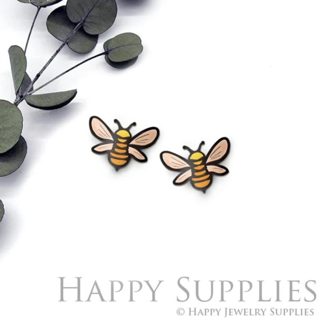 Acrylic Resin Charm , Bee Acrylic Earrings Charms ,Resin Stud Earrings Charm ,Acrylic Jewelry Findings ,Resin Earrings Supply (AR344)