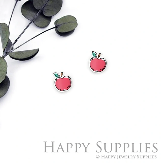 Acrylic Earrings Charms , Apple Acrylic Resin Charms , Resin Earrings Charm ,Acrylic Jewelry Findings ,Acrylic Earrings Supply (AR669)