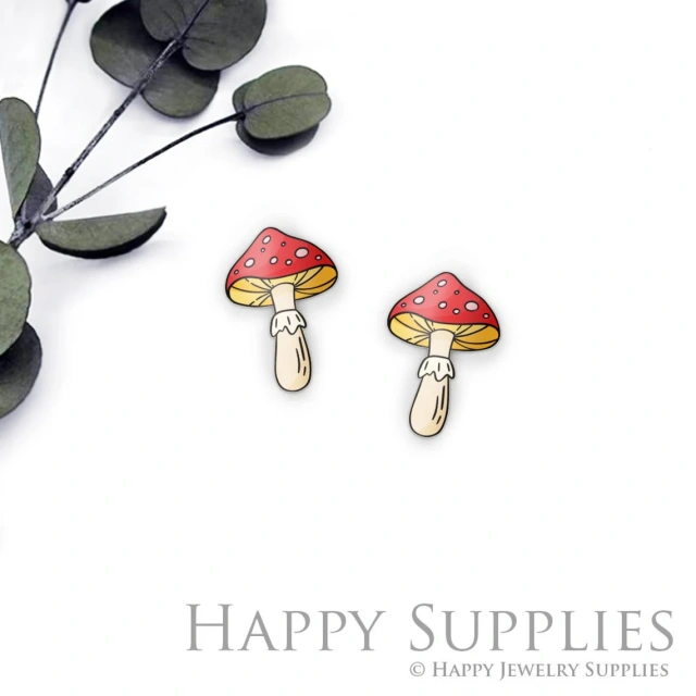 Acrylic Resin Charm, Mushroom Acrylic Earrings Charms ,Resin Stud Earrings Charm ,Acrylic Jewelry Findings ,Resin Earrings Supply (AR546)
