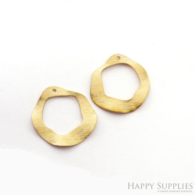 Brass Textured Round Earring Charms - Raw Brass Circle Pendant - Earring Findings - Jewelry Making Supplies- (NZG357)