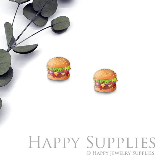 Acrylic Earrings Charms , Hamburger Acrylic Resin Charms , Resin Earrings Charm ,Acrylic Jewelry Findings ,Acrylic Earrings Supply (AR380)