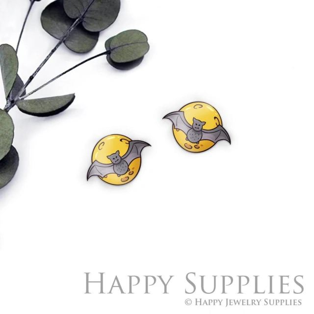 Acrylic Resin Charm, Bats Acrylic Earrings Charms ,Resin Stud Earrings Charm ,Acrylic Jewelry Findings ,Resin Earrings Supply (AR552)