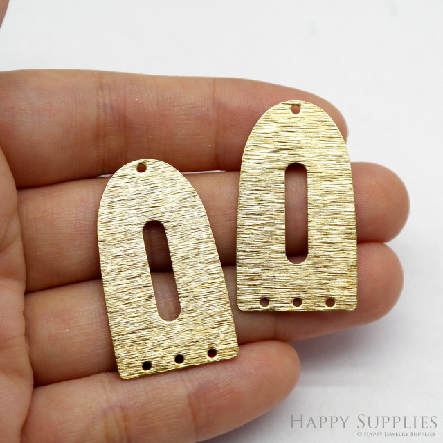 Brass Textured Semicircle Earring Charms - Raw Brass U Pendant - Earring Findings - Jewelry Making Supplies- (NZG359)
