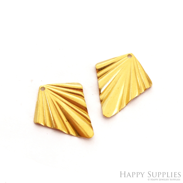 Brass Fan-Shaped Charms - Raw Brass Pedants - Sector Earrings Charm, Pendant, Jewellery Supplies, Brass Charms (NZG362)