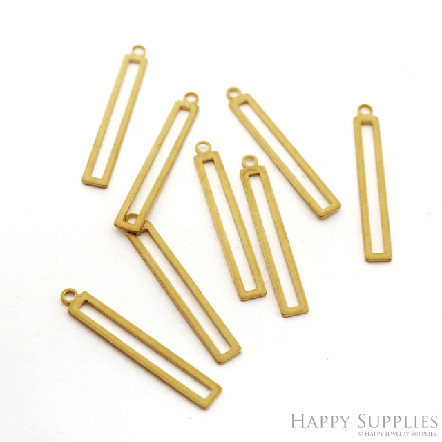 Brass Rectangle Charms - Raw Brass Pedants - Rectangle Earrings Charm, Pendant, Jewellery Supplies, Brass Charms (NZG363)