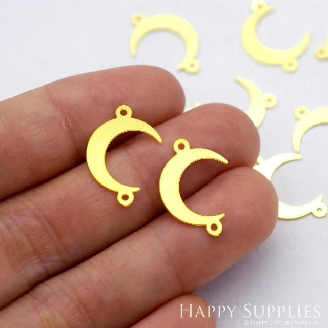 Brass Jewelry Charms, Moon Geometric Raw Brass Earring Charms, Brass Jewelry Pendants, Raw Brass Jewelry Findings, Brass Pendants Jewelry Wholesale (RD1961)