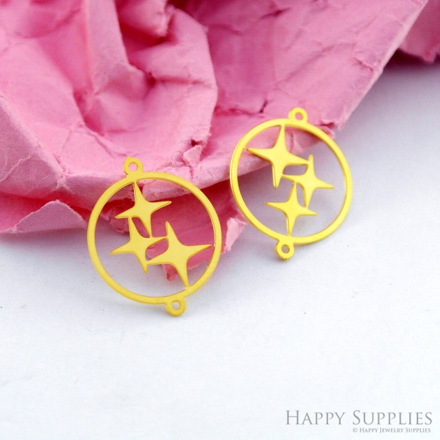 Brass Jewelry Charms, Star Geometric Raw Brass Earring Charms, Brass Jewelry Pendants, Raw Brass Jewelry Findings, Brass Pendants Jewelry Wholesale (RD2142)