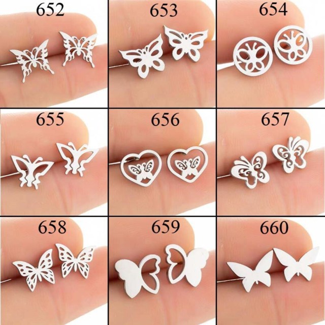 1 Pair Stainless Steel Earrings / Stud Earrings / Gold Earrings/ Black Earrings / earrings studs/ stud earrings for women (ZE652-ZE660)